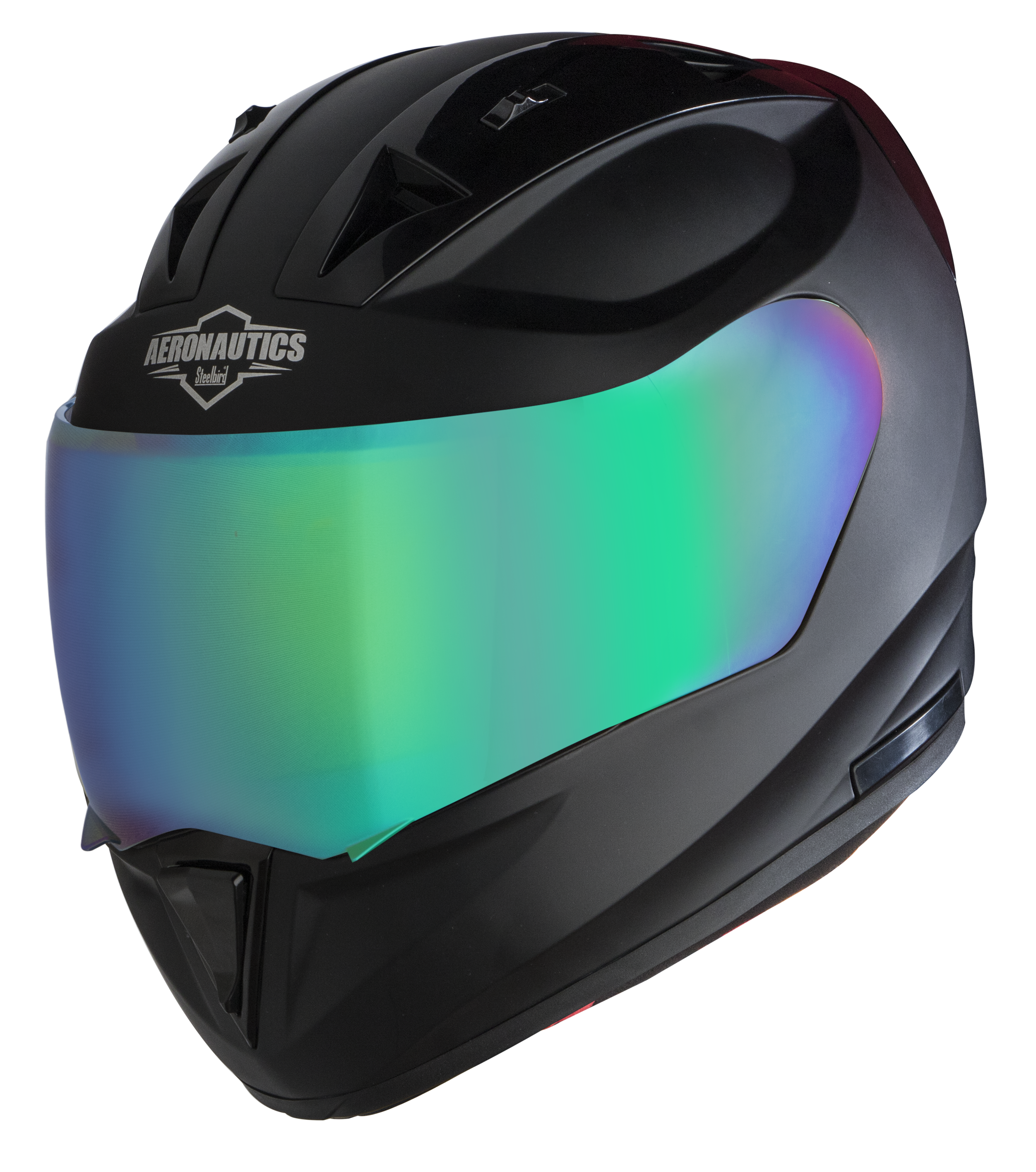 SA-1 Aeronautics Mat Mid Night Black ( Fitted With Clear Visor Extra Rainbow Chrome Visor Free)